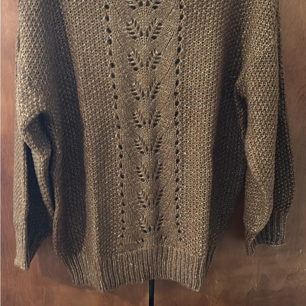 Blu Pepper Men's Textured Brown Crewneck Sweater